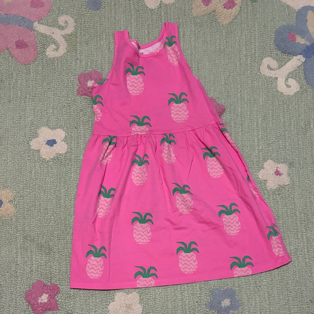 H&M Girls Pink Pineapple Print Tank Dress